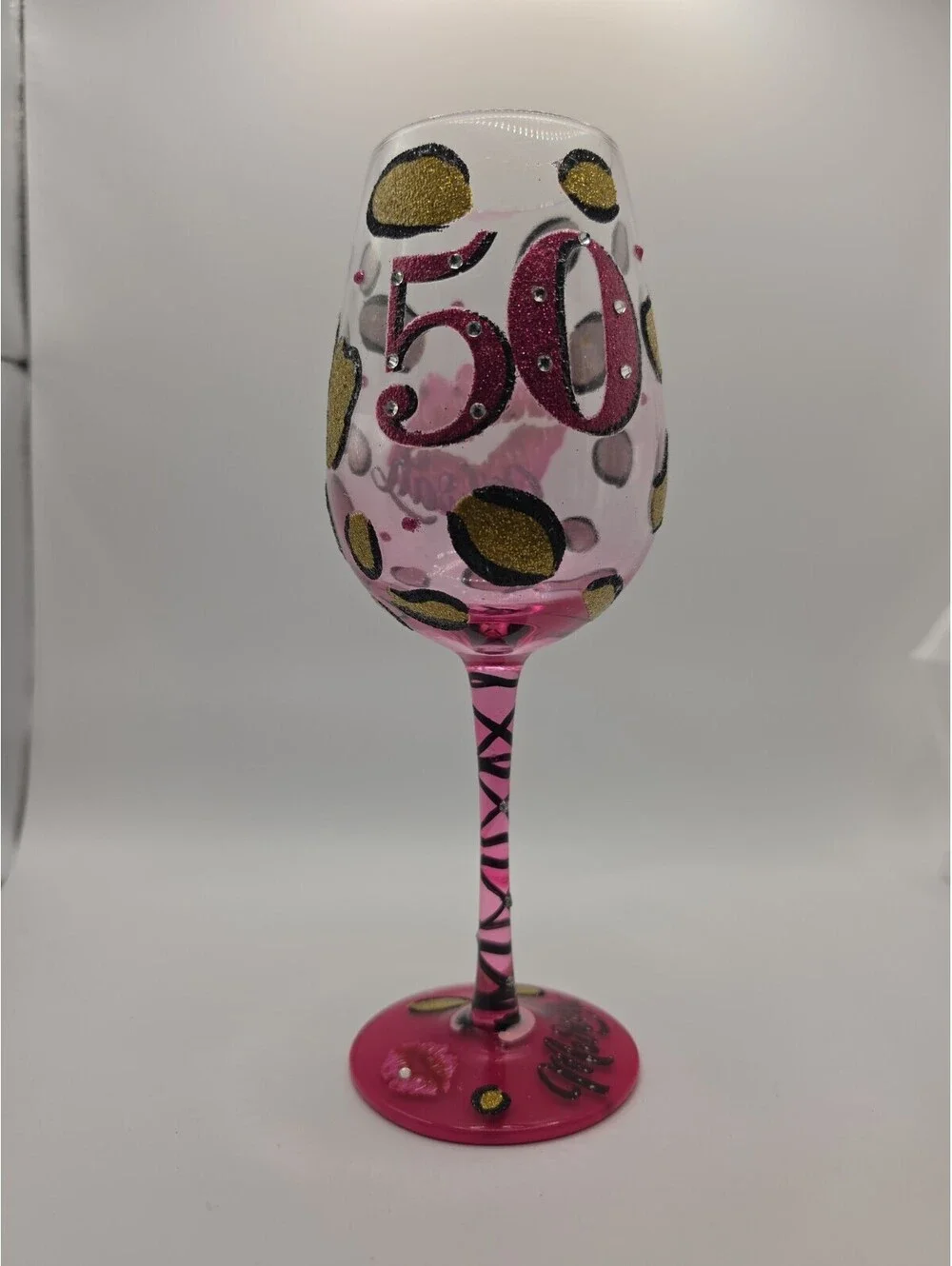 50th Birthday Hand-painted Wine Glass 15oz
